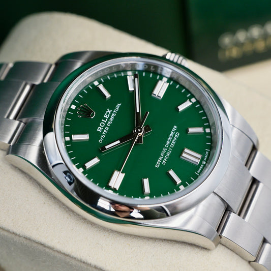 Rolex Oyster Perpetual 36 Green Dial 126000 - Full Set (2025)