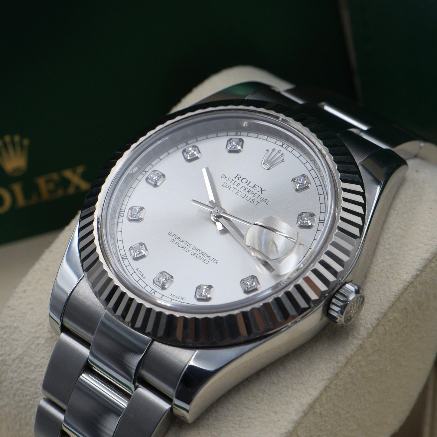 Rolex Datejust II Price on request Silver Diamond Dial 116334 - Full Set (2014)