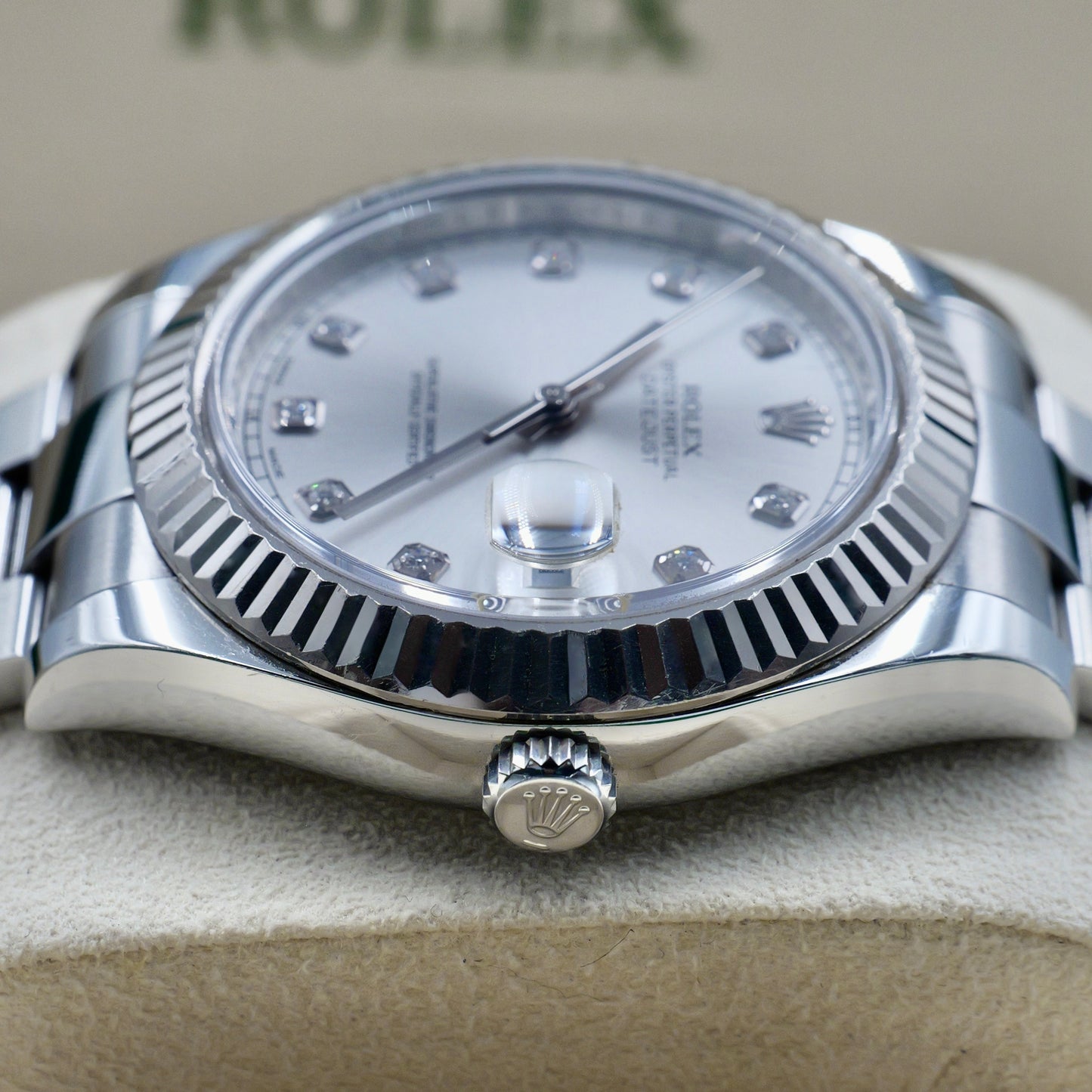 Rolex Datejust II Price on request Silver Diamond Dial 116334 - Full Set (2014)