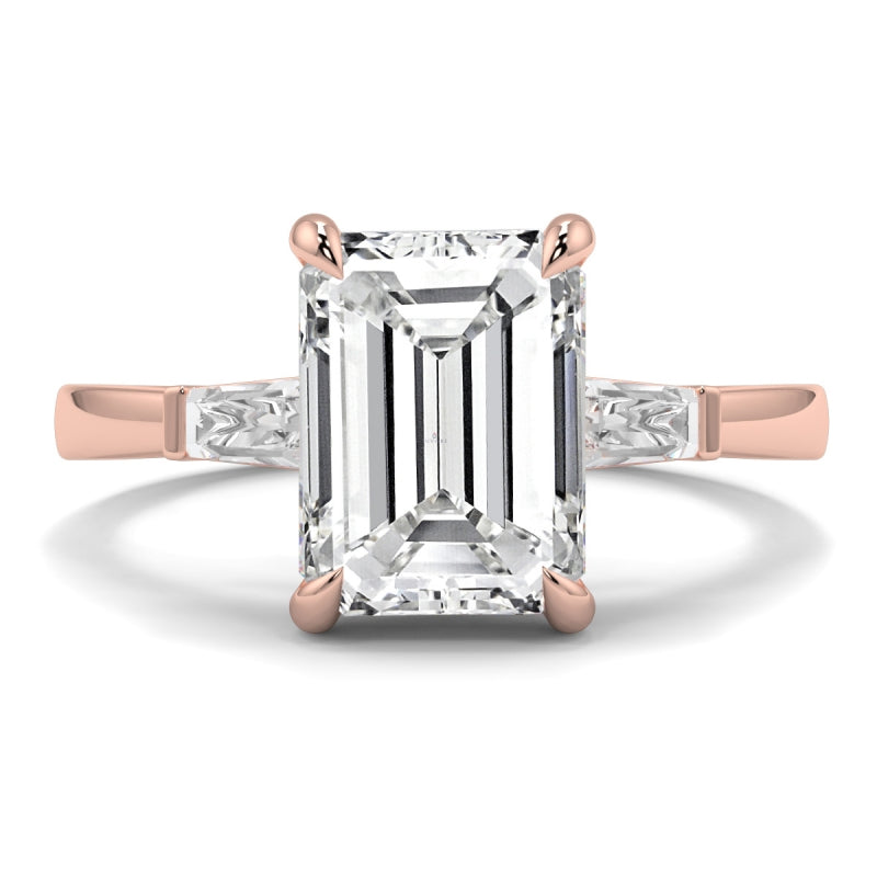Emerald 3 Stone Ring