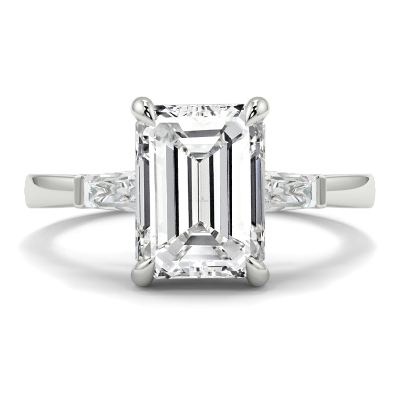 Emerald 3 Stone Ring