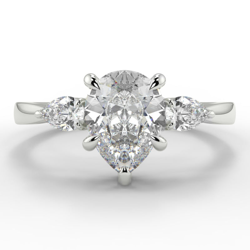 Pear 3 Stone Ring