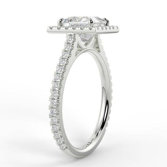 Diamond ring with a white background yb jewellers engagement ring princess cut diamond ring tiger claws