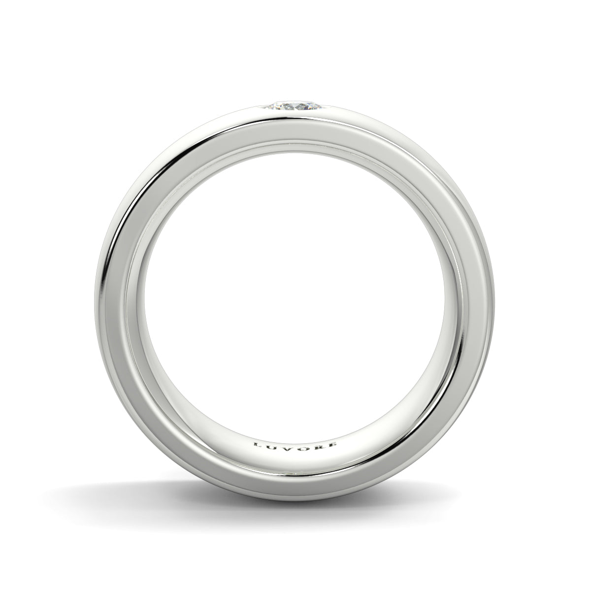 Wedding Band Diamond Set Rounded Court Shape Gents And Ladies