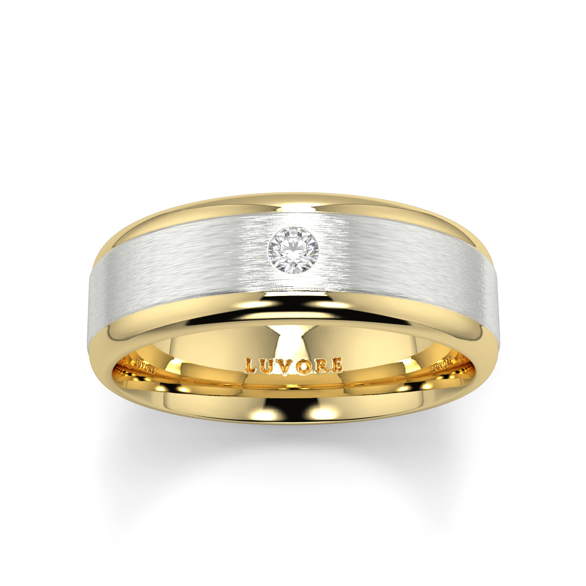 Two Tone - 6.00mm - Gents Wedding Band