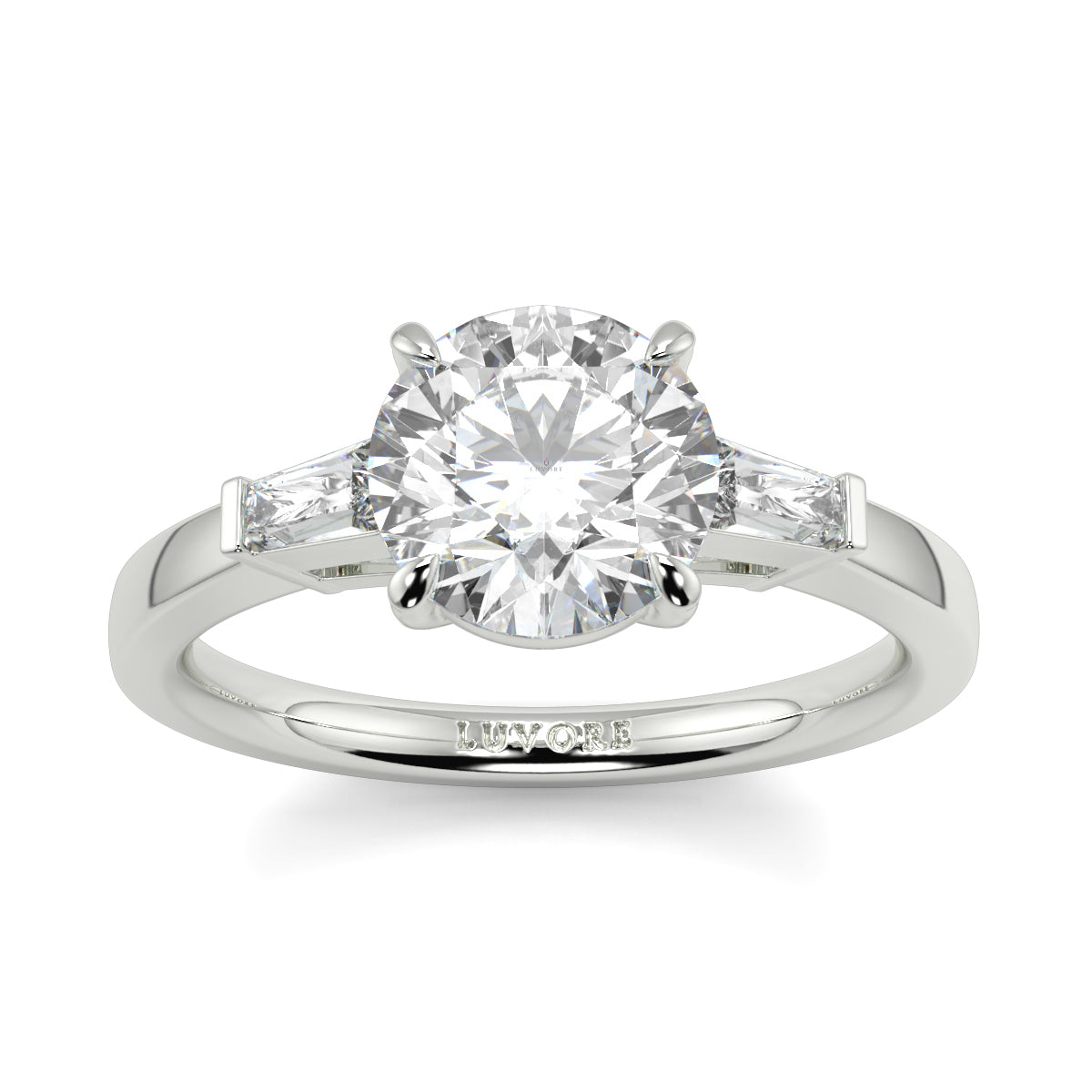 Margaret - 2.0 CT - Round & Baguette Diamond Ring