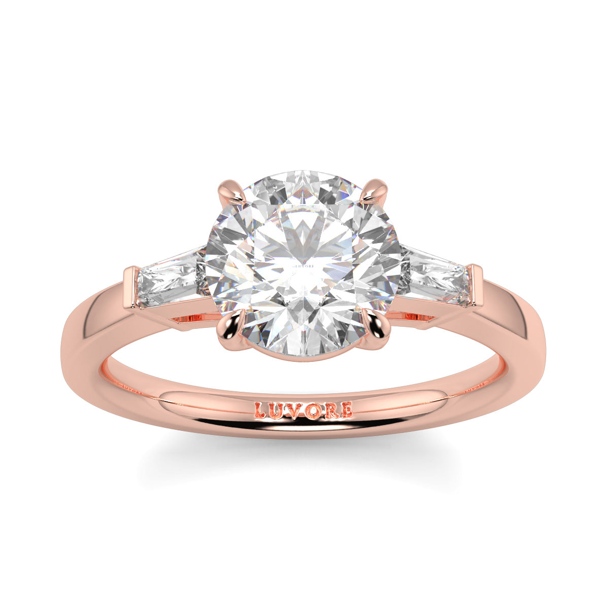 Margaret - 2.0 CT - Round & Baguette Diamond Ring