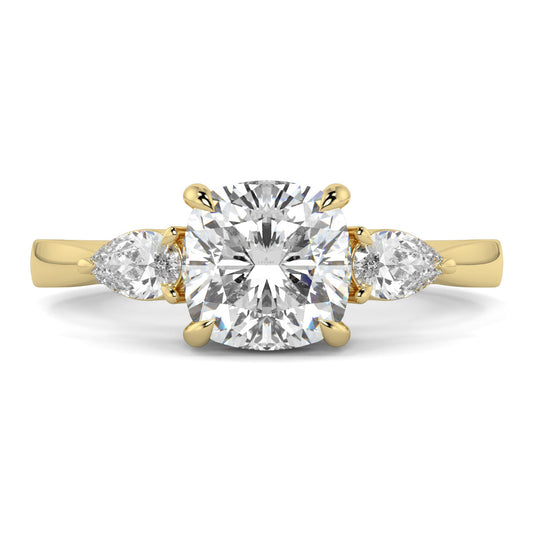 Chloe - 1.5 CT - Cushion & Pear Stone Ring