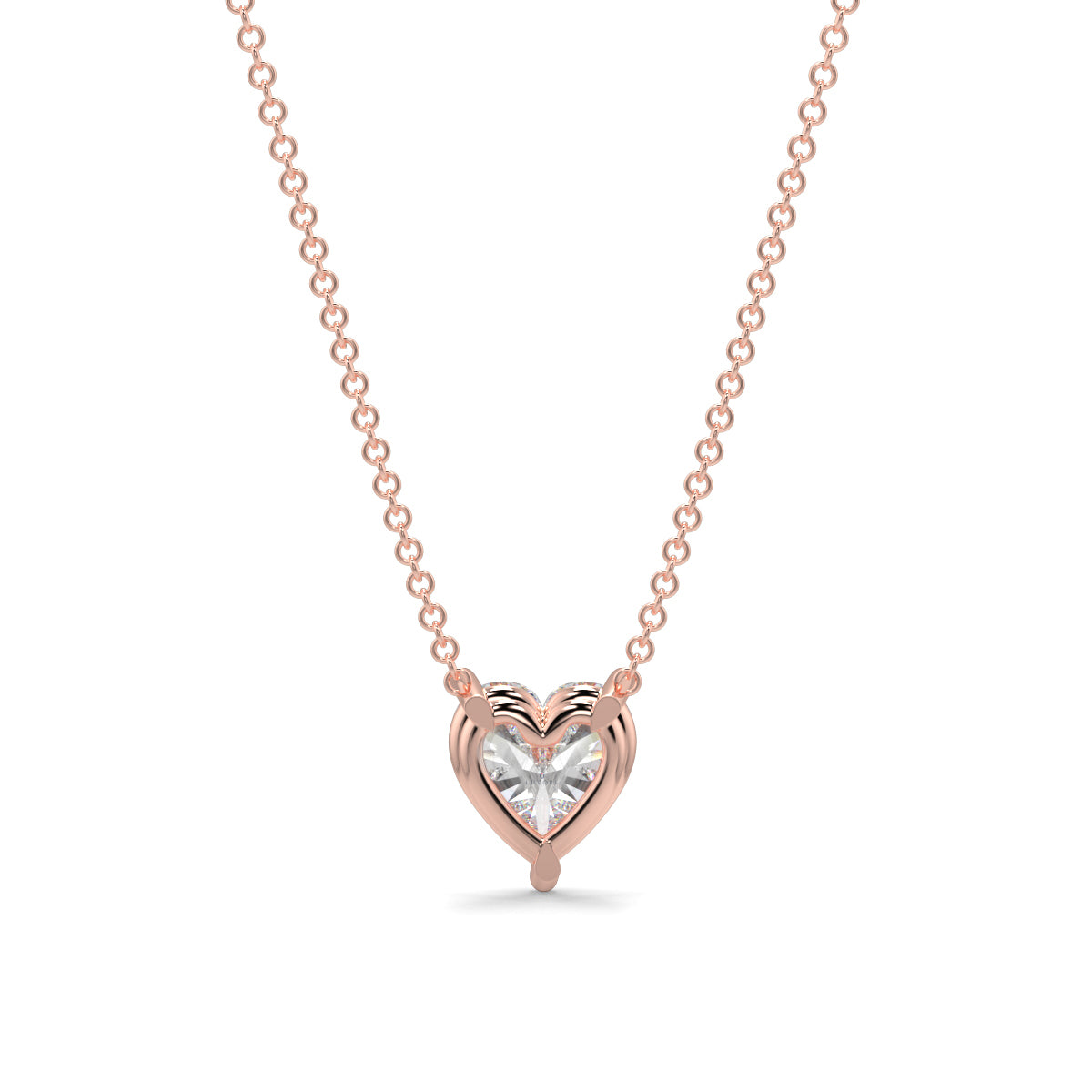 Heart-shaped diamond pendant necklace yb jewellers