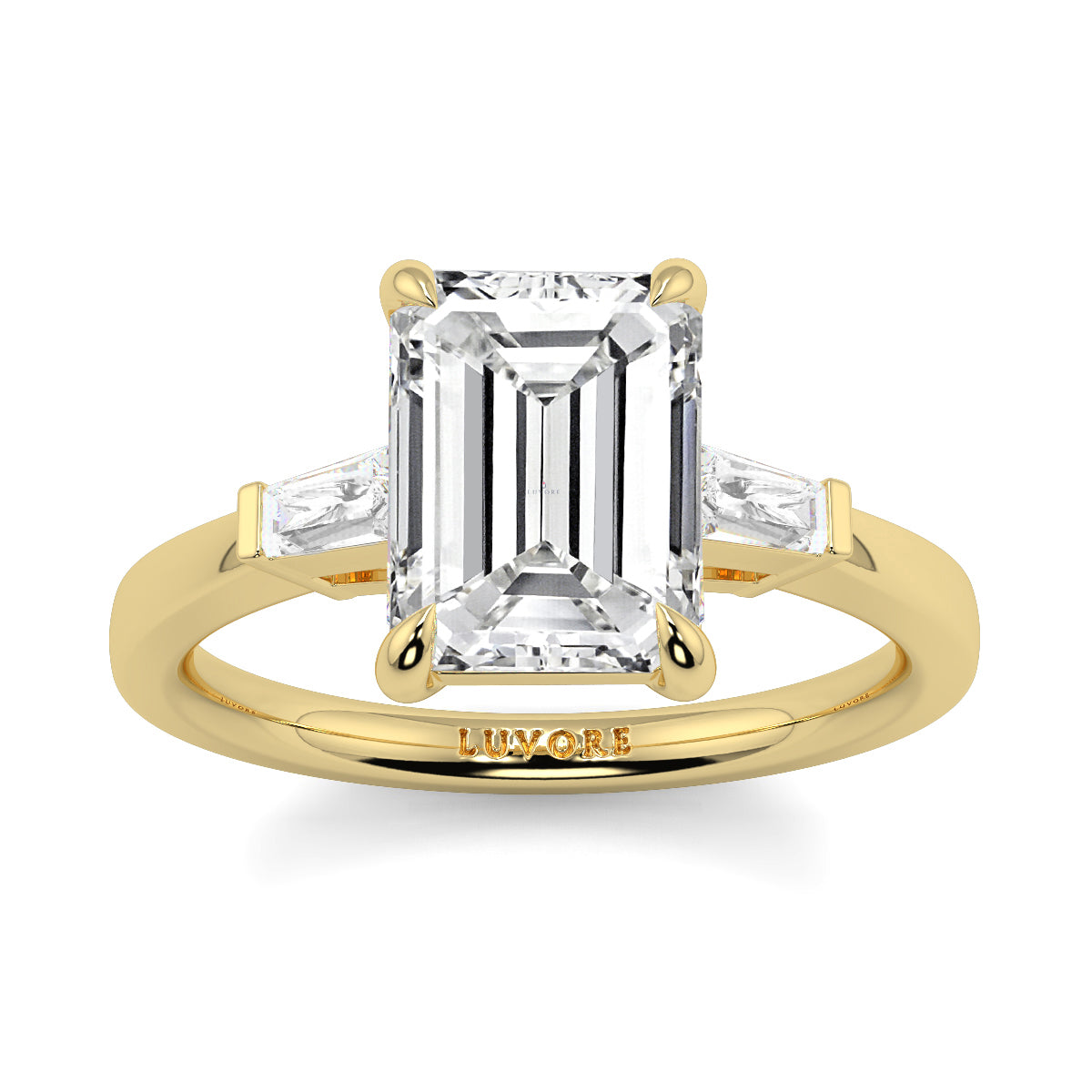 Margaret - 3.0 CT - Emerald & Baguette Diamond Ring