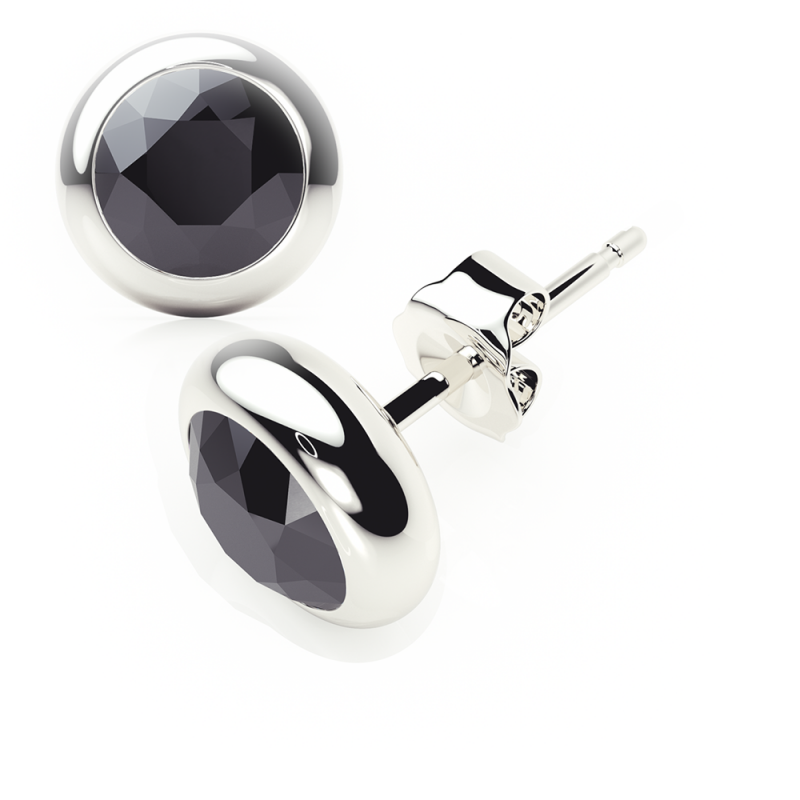 Black Diamond Earrings 0.20 CTW Studs RUBOVER 18K Rose Gold - BUTTERFLY