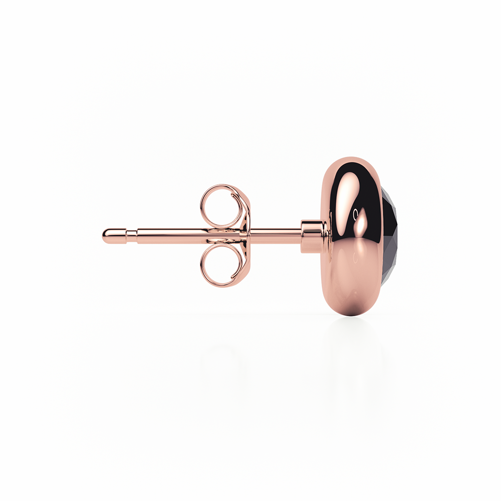 Black Diamond Earrings 0.20 CTW Studs RUBOVER 18K Rose Gold - BUTTERFLY