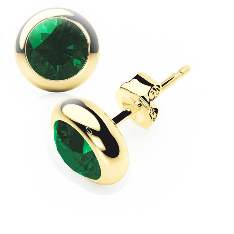 Emerald Earrings 0.20 CTW Studs RUBOVER 18K Rose Gold - BUTTERFLY