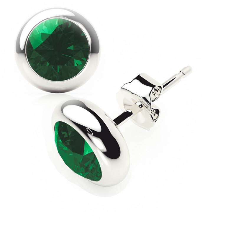 Emerald Earrings 0.20 CTW Studs RUBOVER 18K Rose Gold - BUTTERFLY