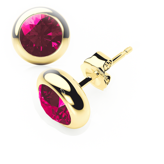 Ruby Earrings 0.20 CTW Studs RUBOVER 18K Rose Gold - BUTTERFLY