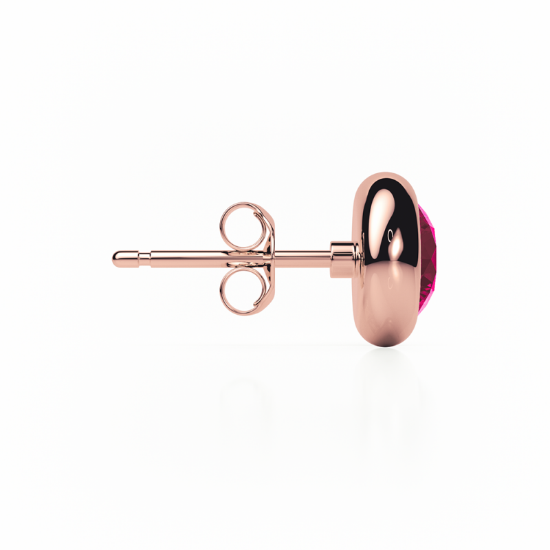 Ruby Earrings 0.20 CTW Studs RUBOVER 18K Rose Gold - BUTTERFLY