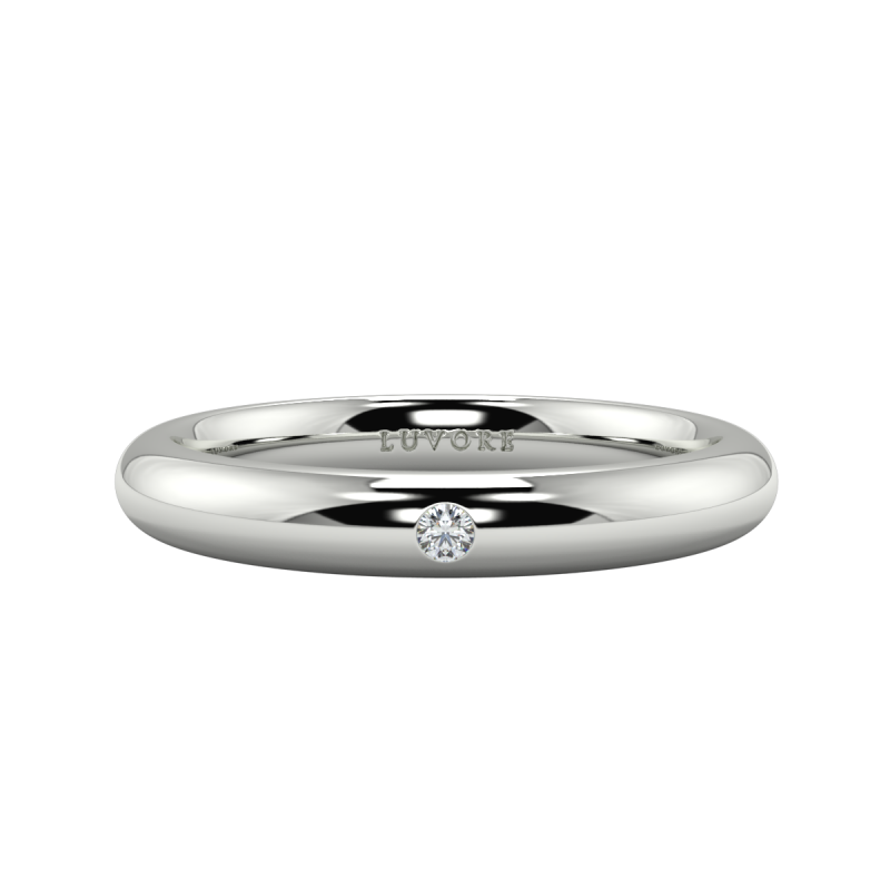 Wedding Band Ladies & Gents Single Diamond Set