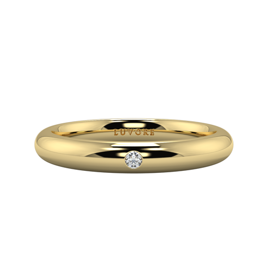 Wedding Band Ladies & Gents Single Diamond Set