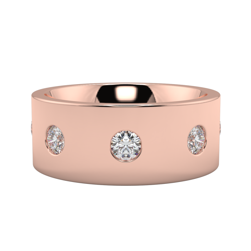 Gents Round Cut Diamond Wedding Bands
