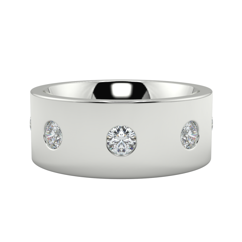 Gents Round Cut Diamond Wedding Bands