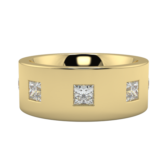 Gents Princess Cut Diamond Wedding Bands
