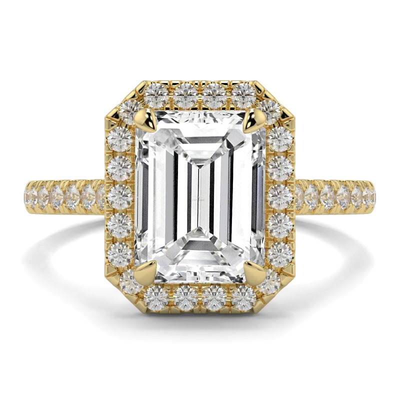 Halo Classic Emerald Shape Ring
