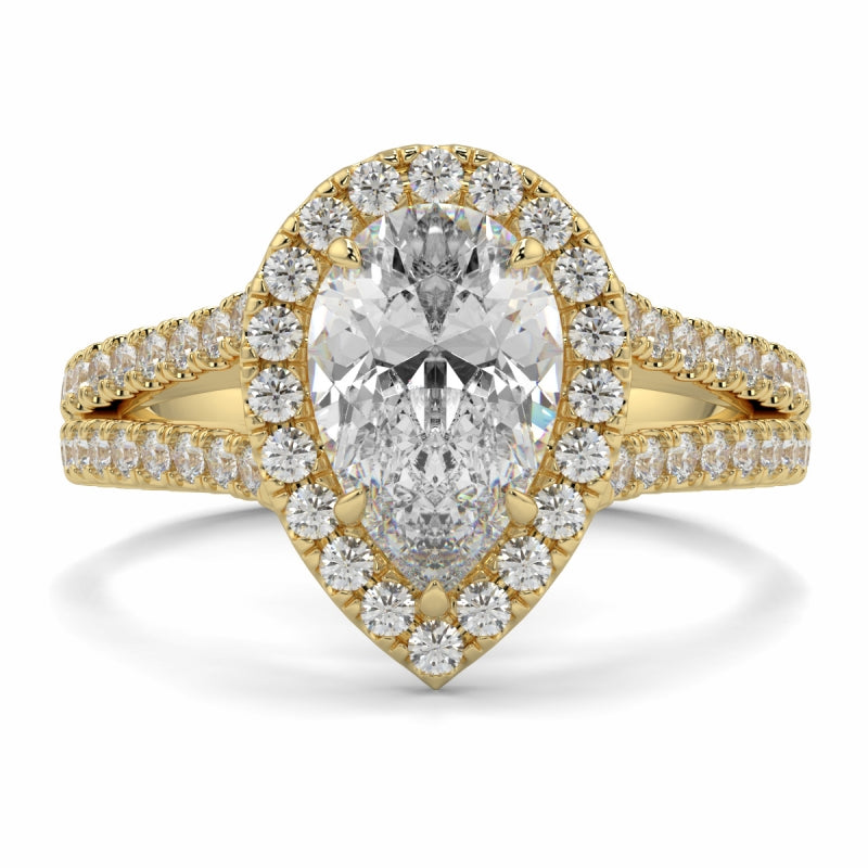 Halo Pear Shape Split Ring