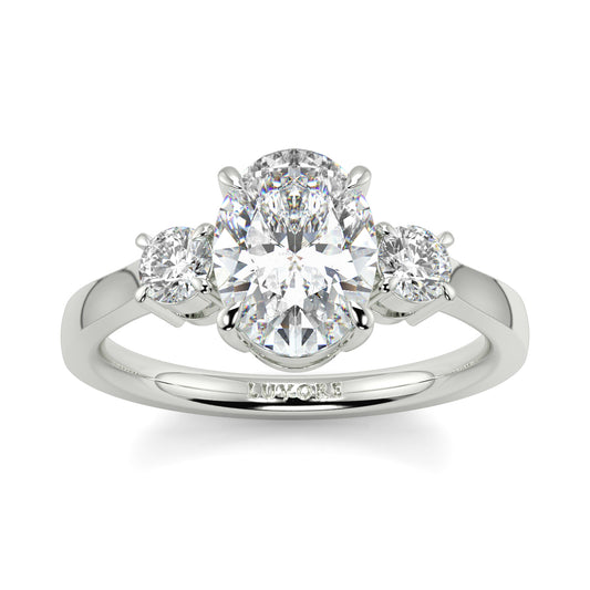 Catherine - 2.0 CT - Oval Trilogy Diamond Ring