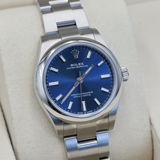Rolex Oyster Perpetual 31 Blue Dial Smooth 277200 - Full Set (2025)