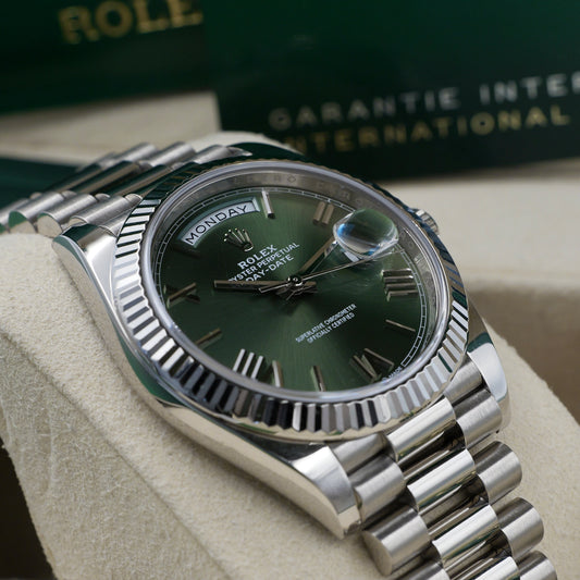Rolex Day-Date 40 Olive White Gold 228239 - Full Set (2021)