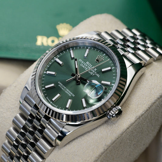 Rolex Datejust 36 Mint Green Fluted Jubilee 126234 - Full Set (2025)