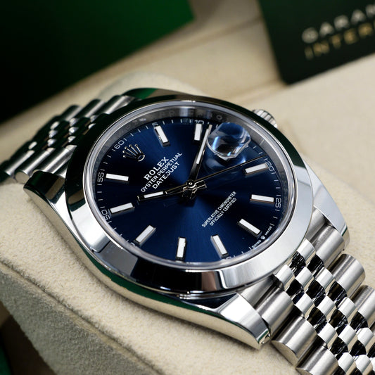 Rolex Datejust 41 Blue Dial Smooth Jubilee 126300 - Full Set (2025)