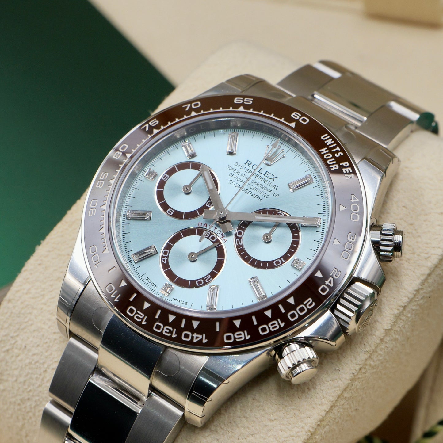 Rolex Daytona Platinum Baguette Daytona Fully Stickered Full Set 2024