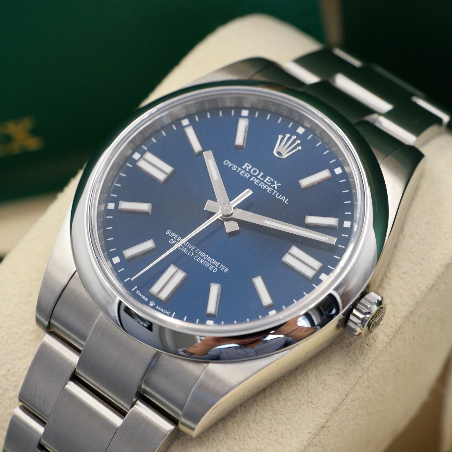 Rolex Oyster Perpetual 41 Blue Sunburst Dial 124300 - Full Set (2024)