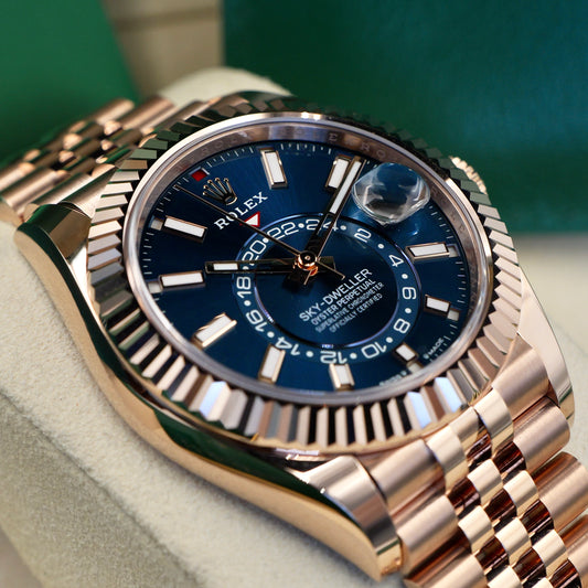 Rolex Sky-Dweller Rose Gold Blue Dial Jubilee Bracelet 336935 - Full Set (2025)