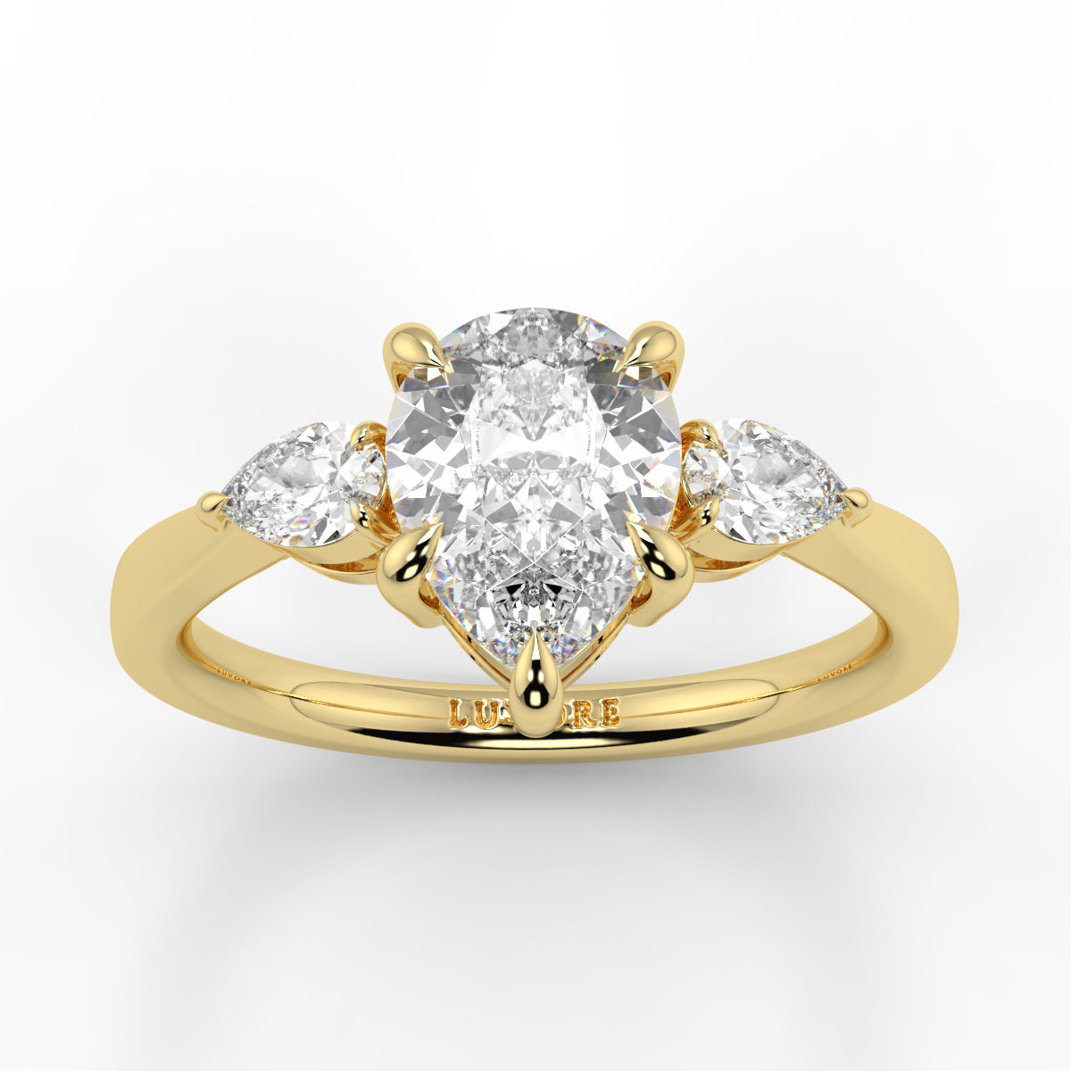 Chloe - 1.5 CT - Pear 3 Stone Ring