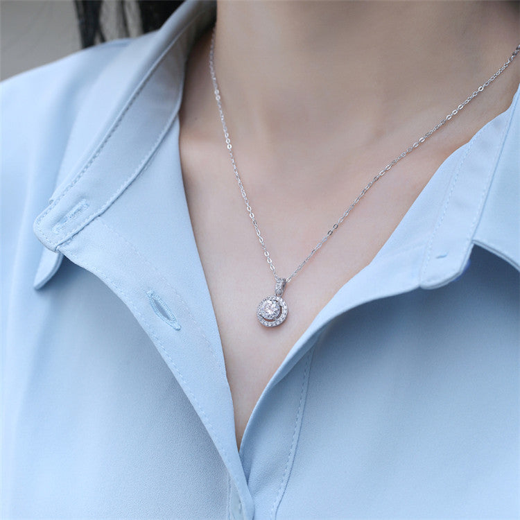 Round Diamond Halo Pendant