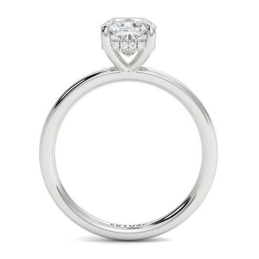Diamond ring with a heart-shaped center stone on a white background yb jewellers solitaire engagement ring best selling design cushion shape diamond 4 claw with a slim band