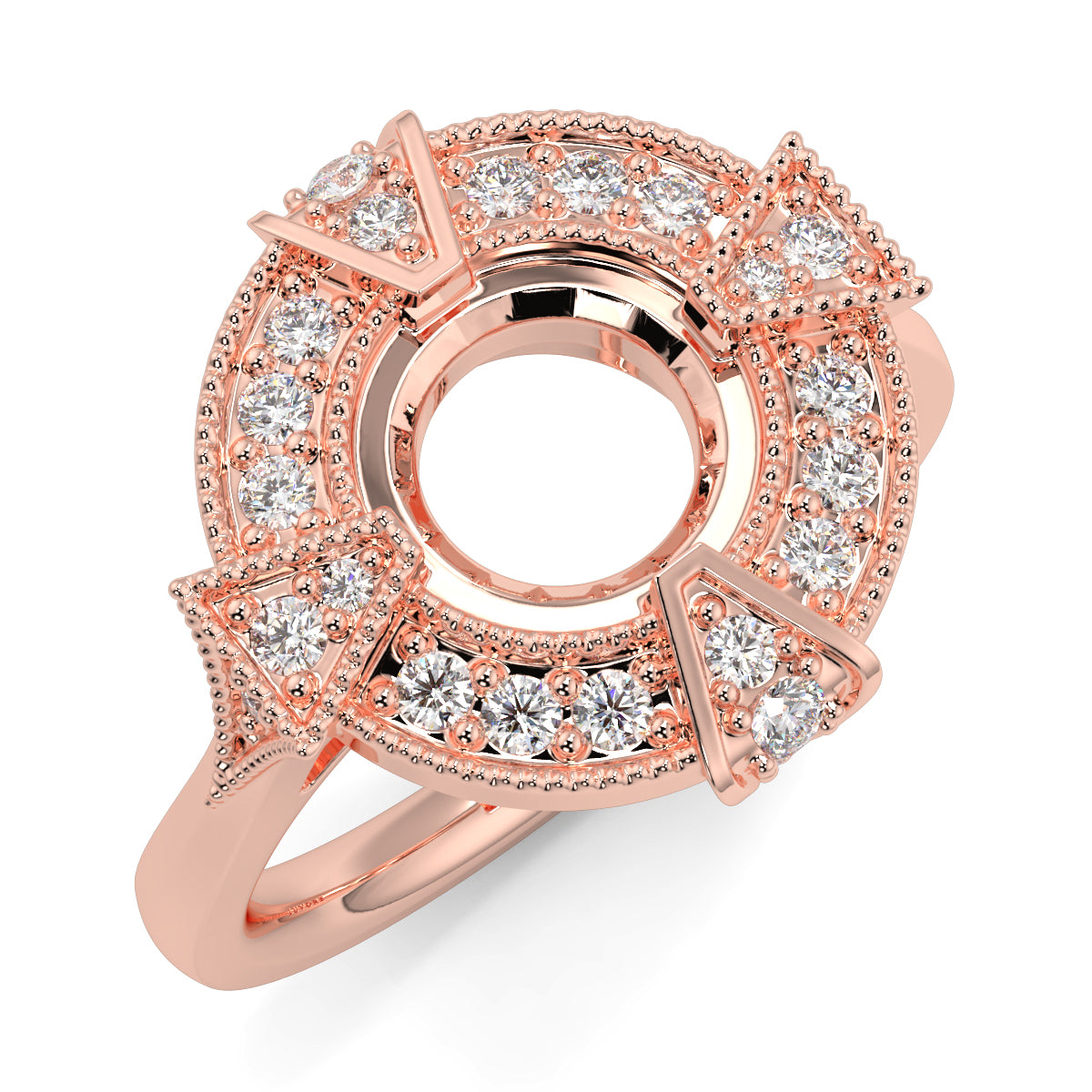 Vintage Halo Round Ring