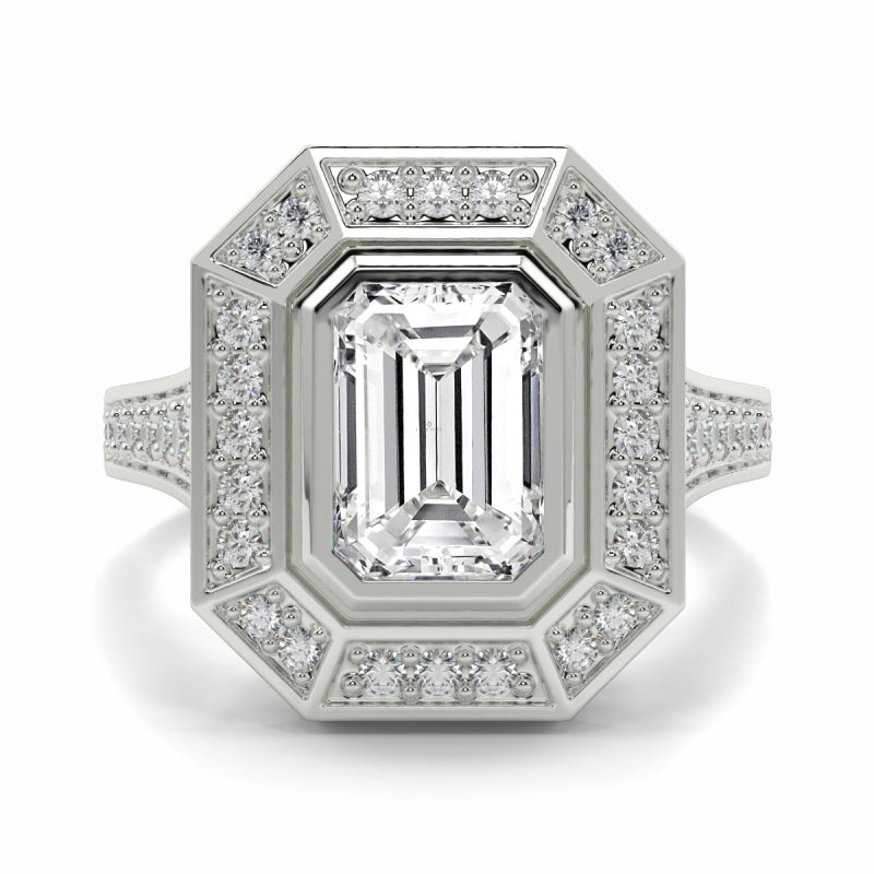 Vintage Halo Emerald Ring