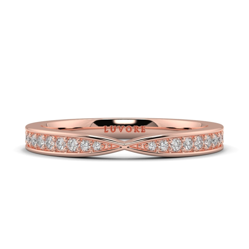 Wedding Band Ladies Diamond Shape To Fit Cross Over Ring Set