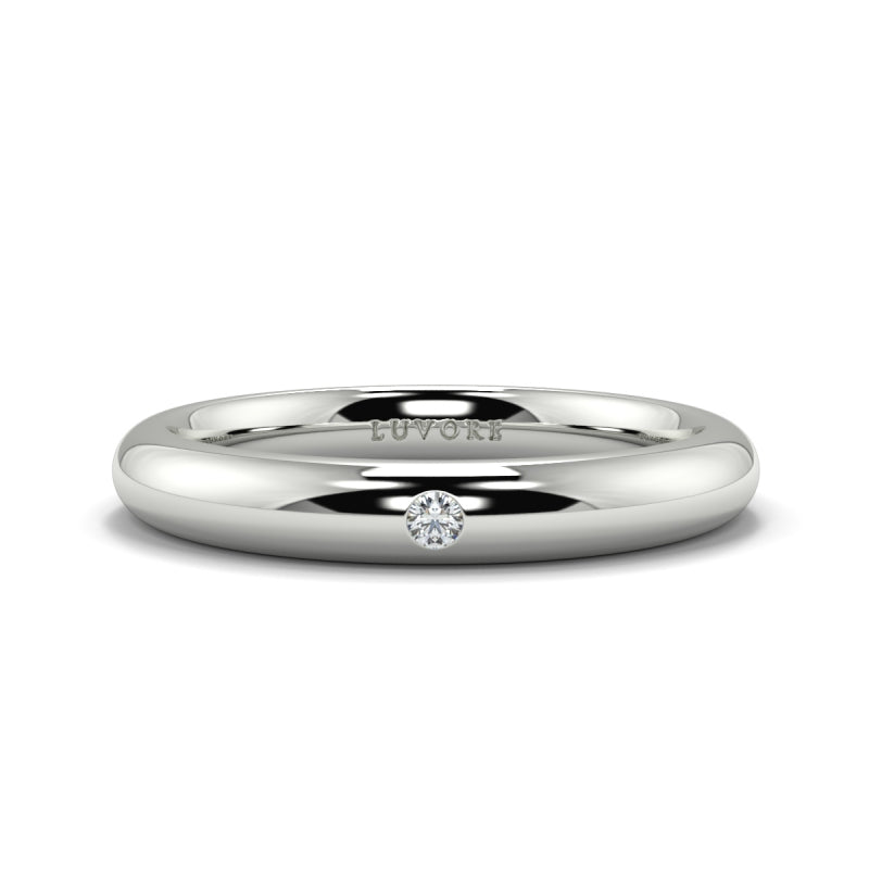 Wedding Band Ladies & Gents Single Diamond Set