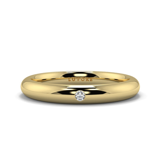 Wedding Band Ladies & Gents Single Diamond Set