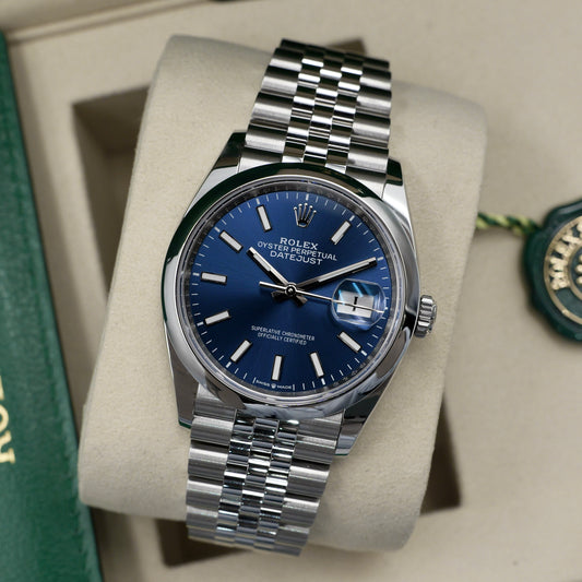 Rolex Datejust 36 Blue Dial Jubilee 126200 - Full Set (2025)
