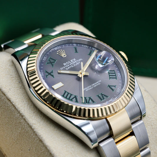 Rolex Datejust 41 Wimbledon Fluted Oyster 126333 - Full Set (2022)