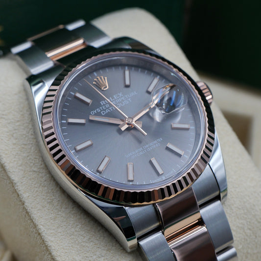 Rolex Datejust 36 Steel & Rose Gold Rhodium Dial 126231 - Full Set (2021)