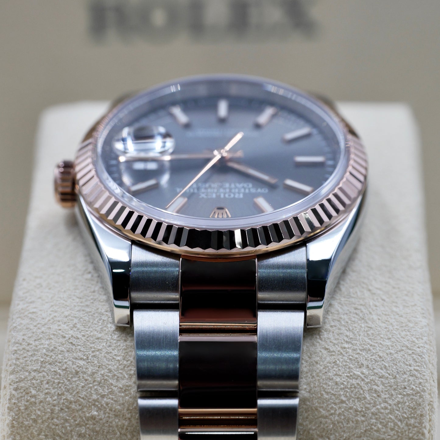 Rolex Datejust 36 Steel & Rose Gold Rhodium Dial 126231 - Full Set (2021)