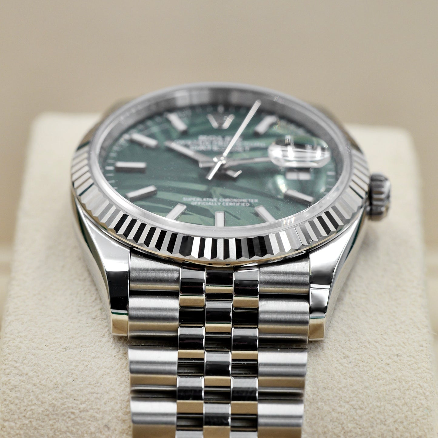 Rolex Datejust 36 Green Palm Motif Dial 126234 - Full Set (2023)