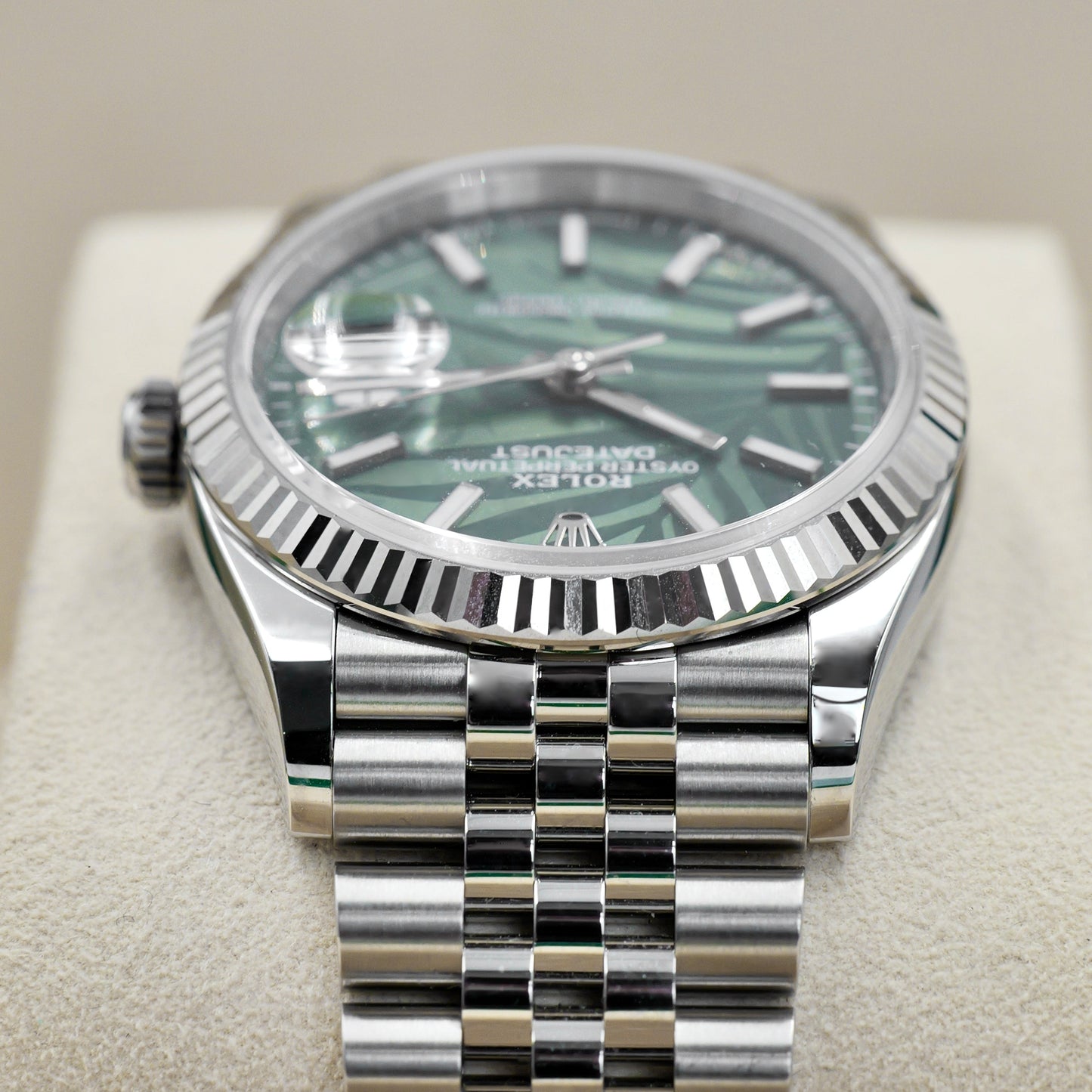 Rolex Datejust 36 Green Palm Motif Dial 126234 - Full Set (2023)