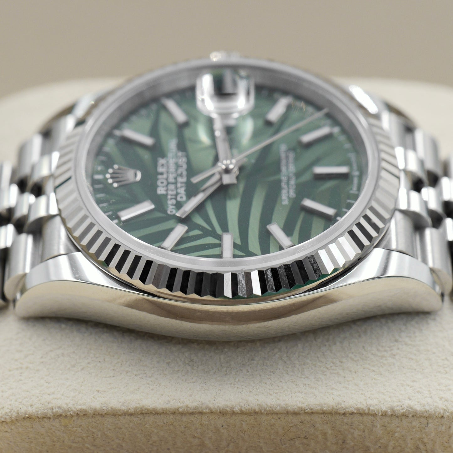 Rolex Datejust 36 Green Palm Motif Dial 126234 - Full Set (2023)